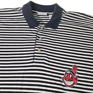 Vintage Cleveland Indians Polo Shirt Men's L Large  Chief Wahoo Logo 90s 1997